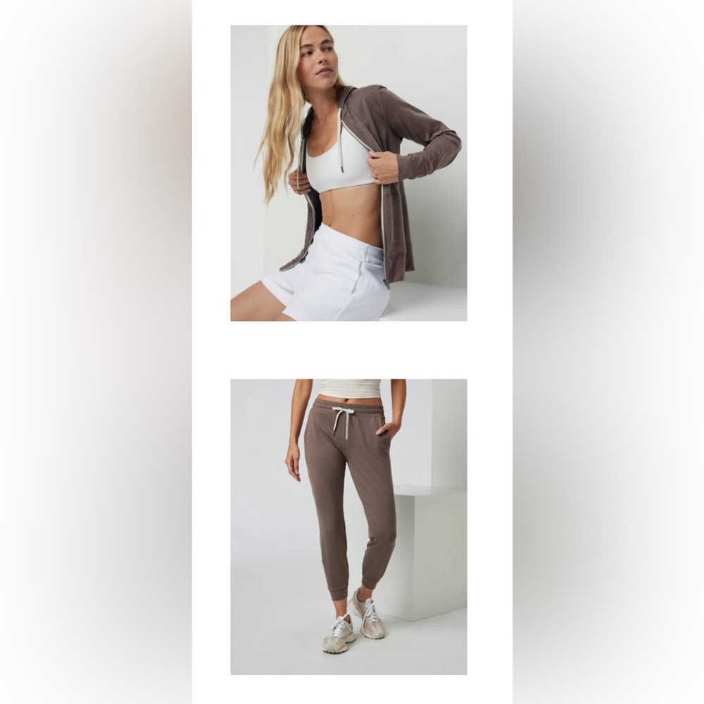 Vuori Halo Performance Jogger and Hoodie 2.0 Fossil Heather